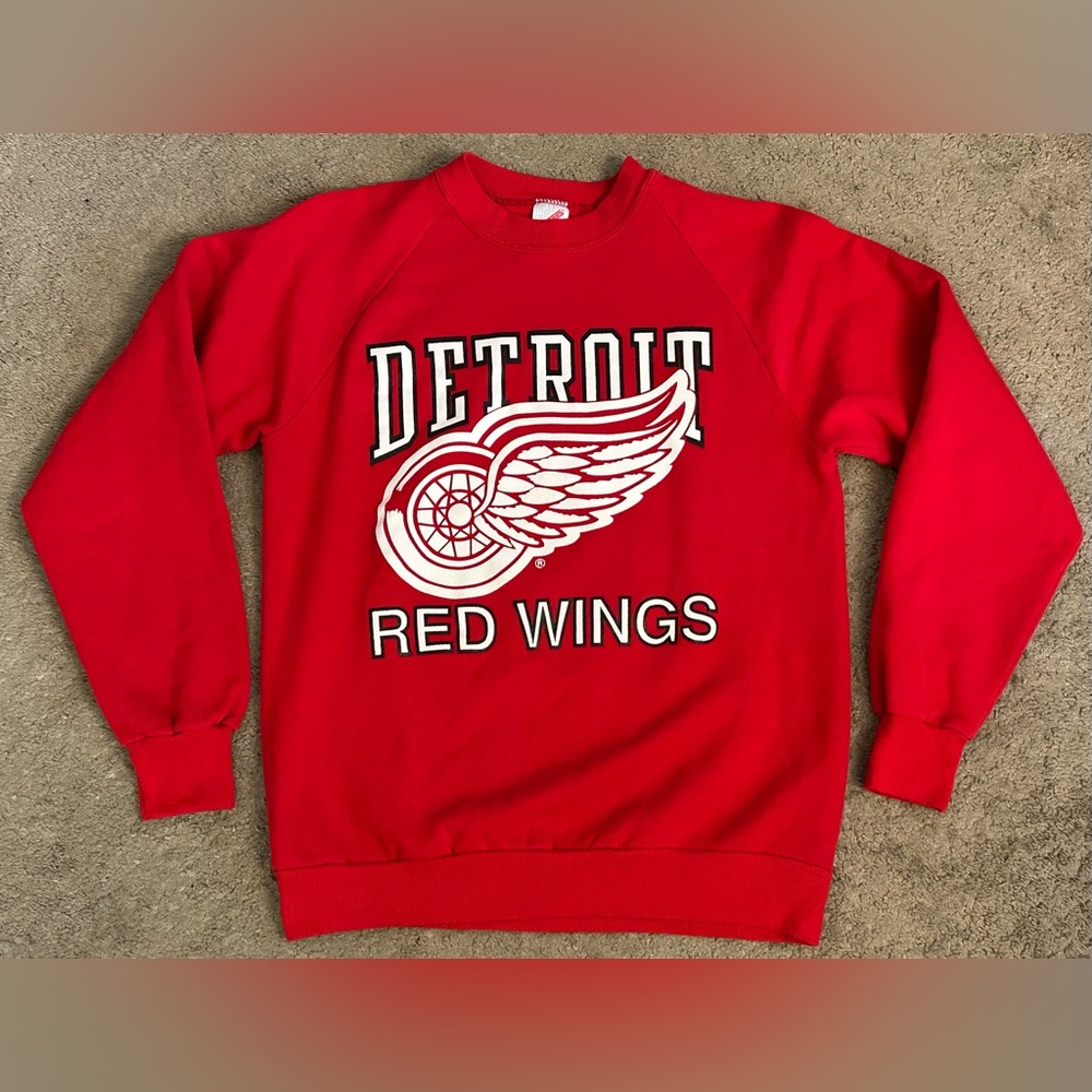 Vintage 80’s Detroit Red Wings NHL Hockey Long Sleeve Pullover Crewneck Men’s L